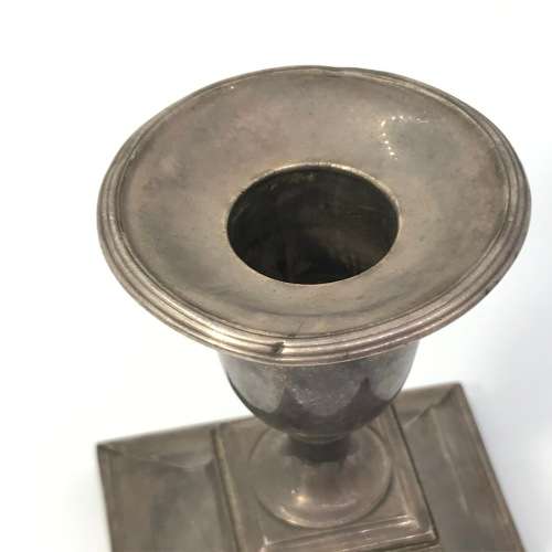 Pair of silver candle holders weighs 525 grams - no hallmarks