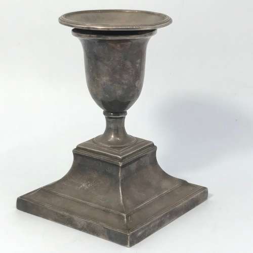 Pair of silver candle holders weighs 525 grams - no hallmarks