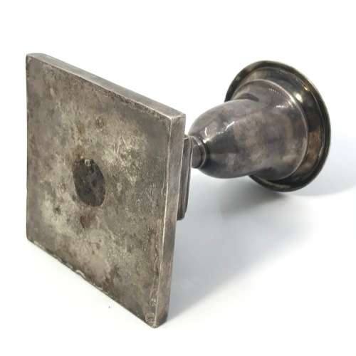 Pair of silver candle holders weighs 525 grams - no hallmarks