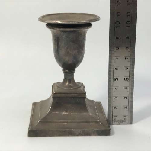 Pair of silver candle holders weighs 525 grams - no hallmarks