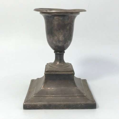 Pair of silver candle holders weighs 525 grams - no hallmarks