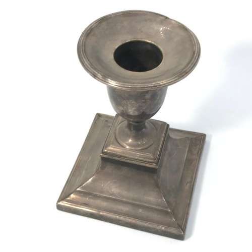 Pair of silver candle holders weighs 525 grams - no hallmarks