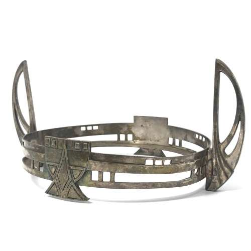 Art deco silver plated WMF glass bowl stand