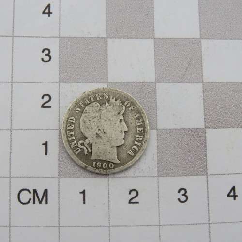 1900 USA silver Dime well used