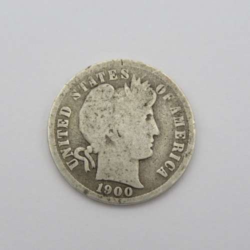 1900 USA silver Dime well used
