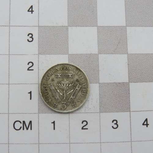 1938 South Africa 3d tickey EF