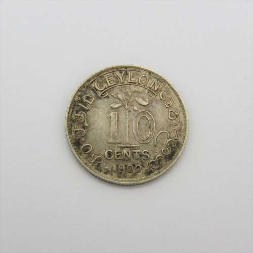 1900 Ceylon silver 10 cent XF