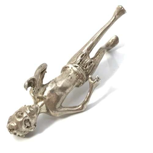 Silver figurine running man from Northern Zambia - 56mm high - 20g