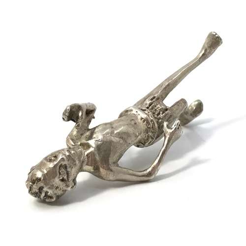 Silver figurine running man from Northern Zambia - 56mm high - 20g