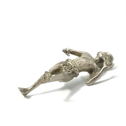 Silver figurine running man from Northern Zambia - 56mm high - 20g