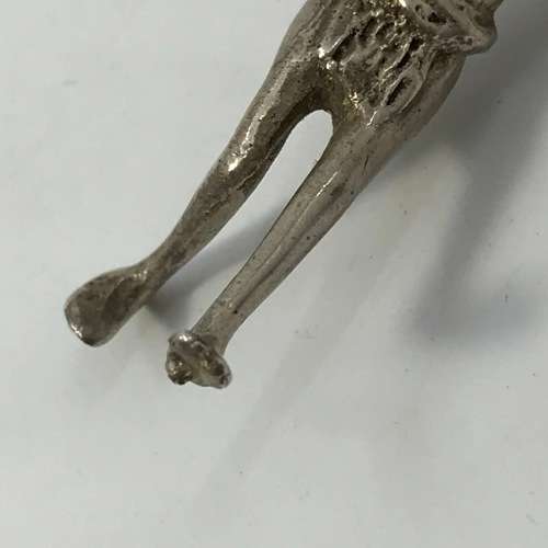 Silver figurine running man from Northern Zambia - 56mm high - 20g
