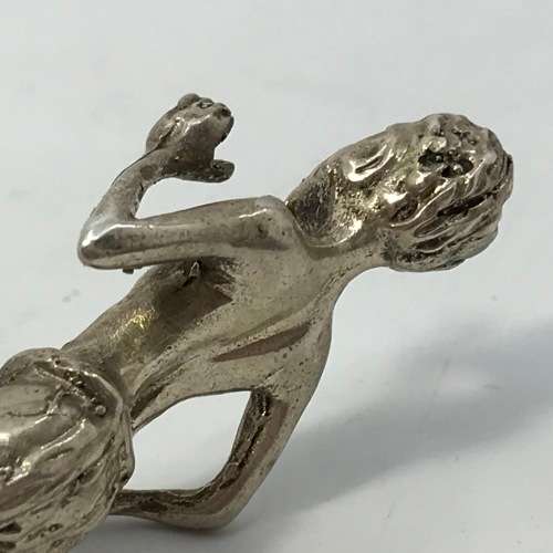 Silver figurine running man from Northern Zambia - 56mm high - 20g