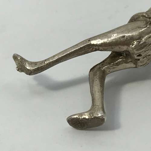 Silver figurine running man from Northern Zambia - 56mm high - 20g