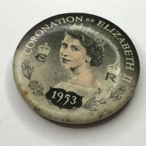 1953 Elizabeth II Coronation button - one of the scarce ones