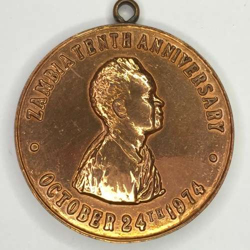 1974 Zambia 10th anniversary medallion