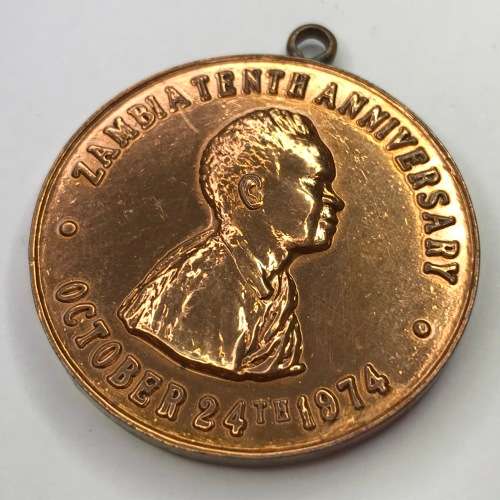 1974 Zambia 10th anniversary medallion