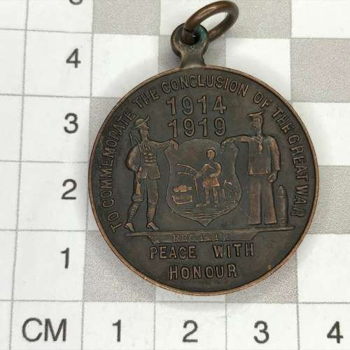1919 Johannesburg peace medallion to commemorate the conclusion of the great war