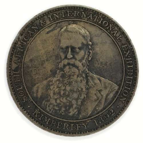 South Africa and International Exhibition 1892 Kimberley Spes Bona medallion