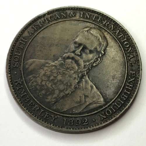 South Africa and International Exhibition 1892 Kimberley Spes Bona medallion