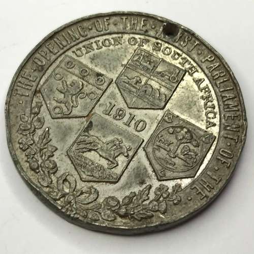 1910 Union of SA - King George opening of the first parliament medallion