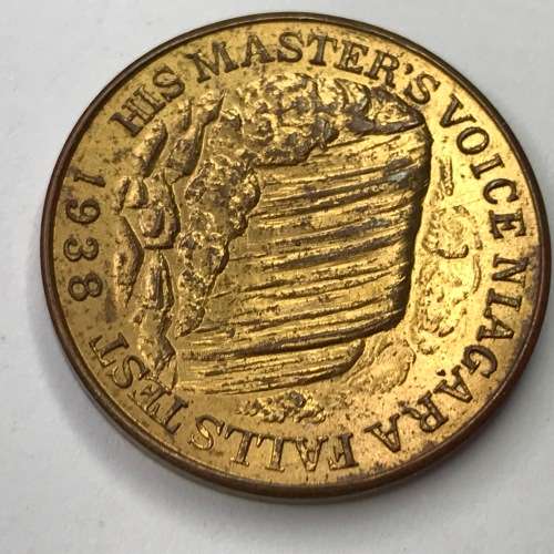 USA - His Masters voice 1938 medallion - Test at the Niagara Falls UNCIRCULATED