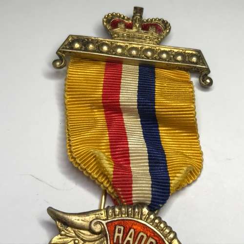 1953 R.A.O.B sterling silver gold plated coronation medallion
