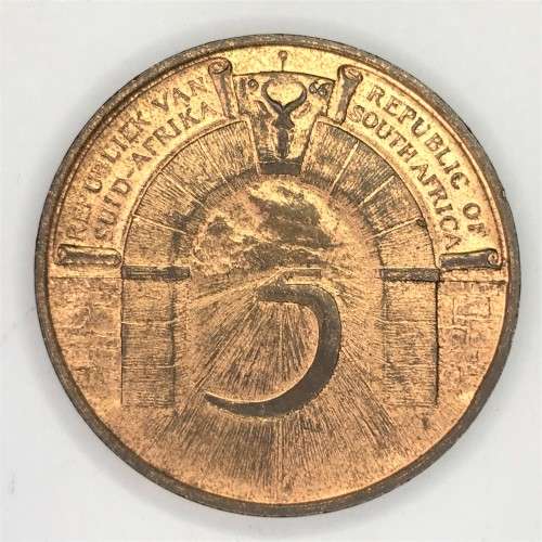 1966 South Africa 5 year Republic - Johannesburg medallion - UNC