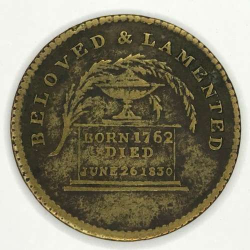 Death medallion - George 4 - Born 1762 - Died 1830