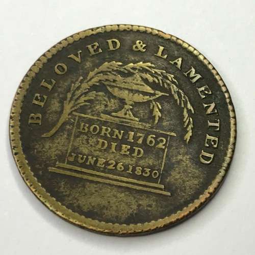Death medallion - George 4 - Born 1762 - Died 1830