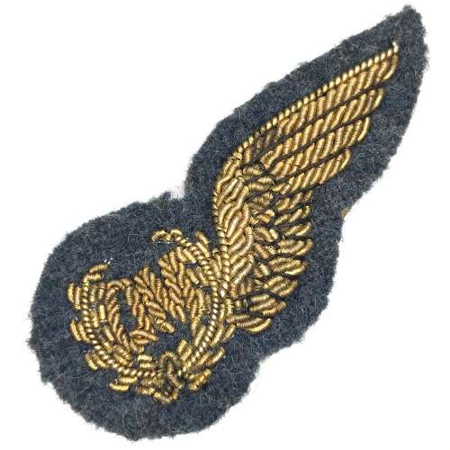 British QM half wing in Bullion Wire