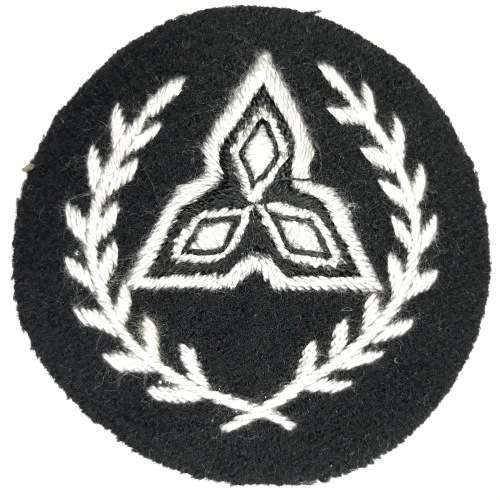SWA Territory Force Regimental Sergeant arm badge - Silver cotton on black