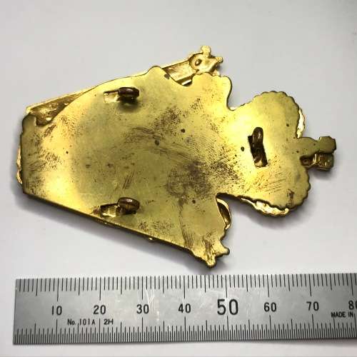 Great Britain Royal Irish Fusiliers badge - Very large - Queens Crown - Gilt with lugs