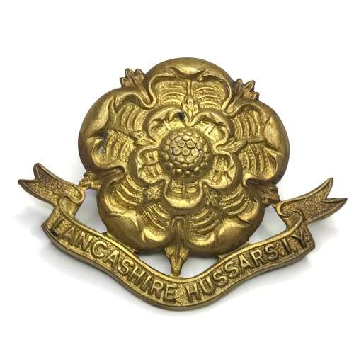 Great Britain Lancashire Hussars I.Y. badge with lugs - Brass