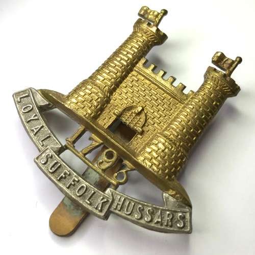 Great Britain Duke of York`s Own Loyal Suffolk Hussars badge with slide - Bi-metal