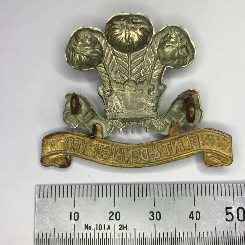 Great Britain - Flint and Denbigh Yeomanry Cap badge - Bi-metal with lugs