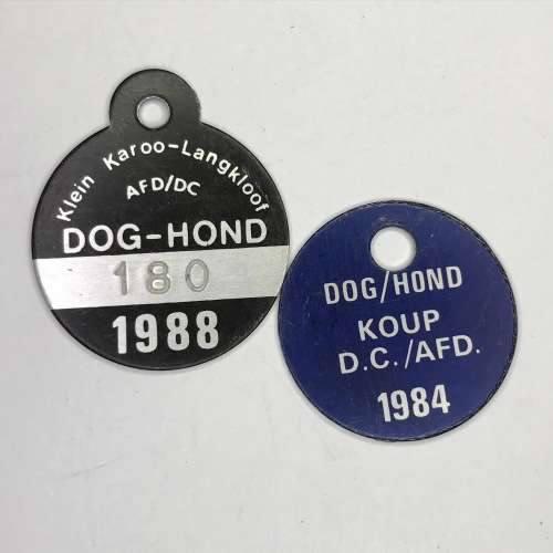 3 Dog licenses with no.180 - Langkloof, Koup and Calitzdorp