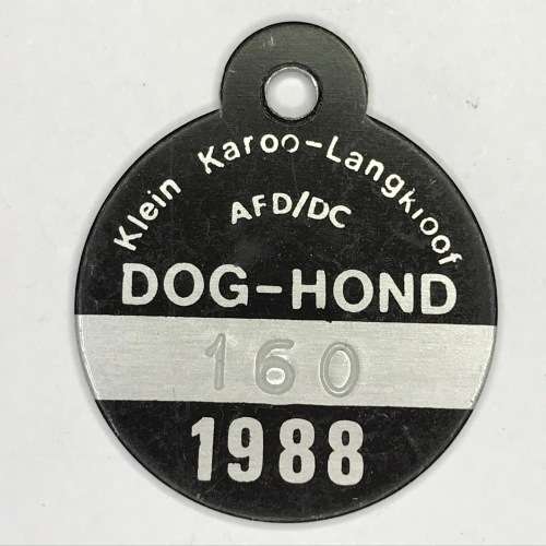 4 Klein Karoo Dog Licenses with no`s 140, 150, 160 and 170 - all 1988