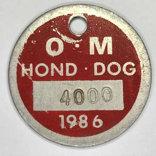 Lot of 3 dog licenses no. 2000, 4000 and 5000 - Knysna, OM and Langkloof