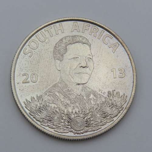 2013 RSA Protea silver Nelson Mandela R1 uncirculated with COA