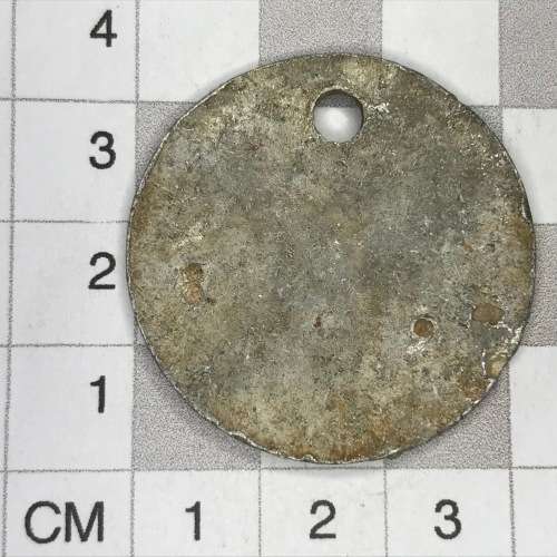 Aluminum Disc with 547 punched in