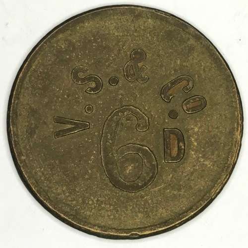V.S. and Co Cape Town 6d token - Very SCARCE