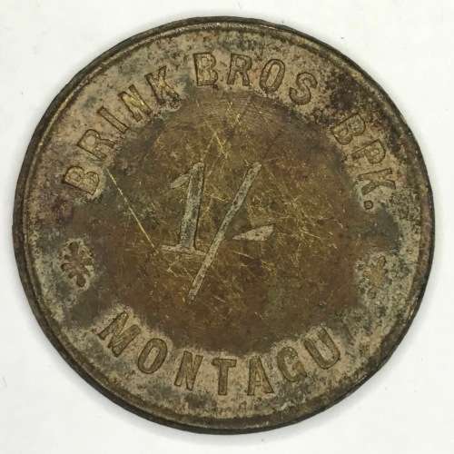 Brink Brothers 1 shilling brass token