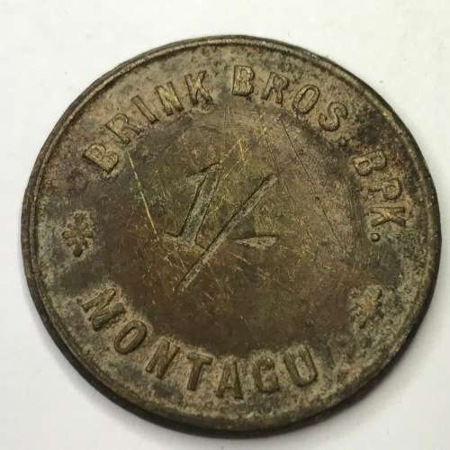 Brink Brothers 1 shilling brass token