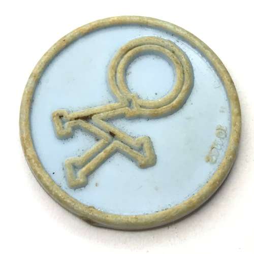 20c OK light blue plastic token
