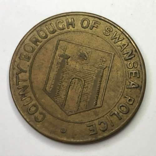 British Swansea Police 1 and a half D Transport token