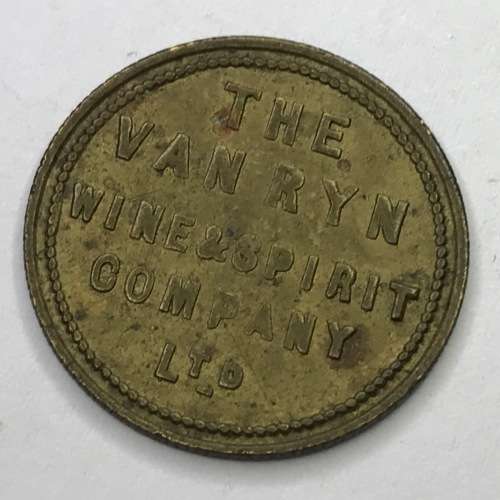 Van Rhyn Wine and Spirit Co. 2d token - scarce type 2