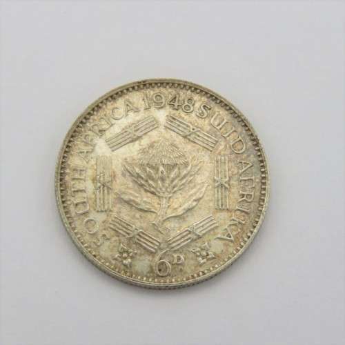 1948 South Africa George 6 Sixpence AU