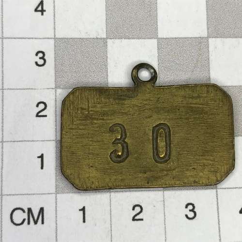 Beacons field 1910 tool check 657 with number 30 - used at Kimberley