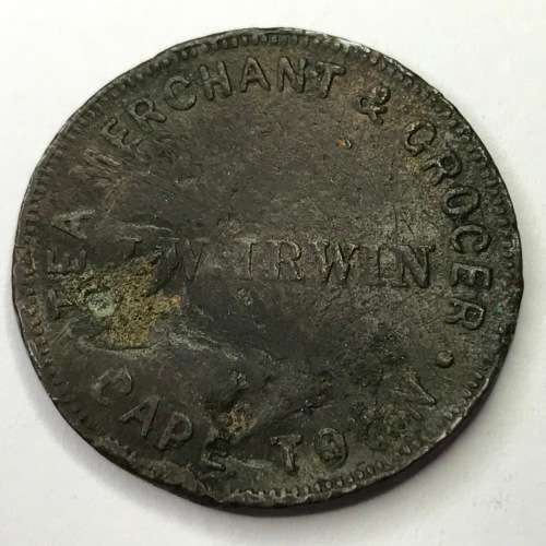 Herns #292a J.W. Irwin half Penny dated 1879