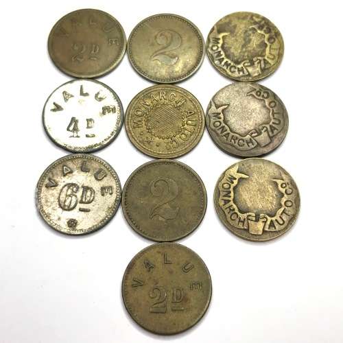 Lot of 10 Monarch Auto Co. tokens